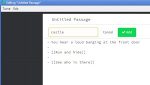 Example of adding a Tag in Twine